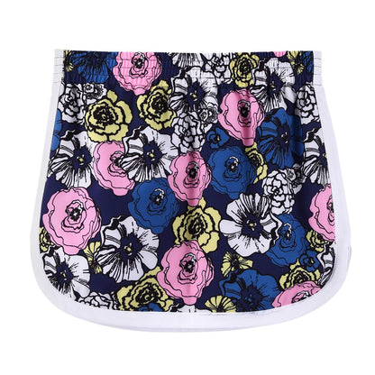 Girls  Multicolor Flower Printed Crepe Skirt