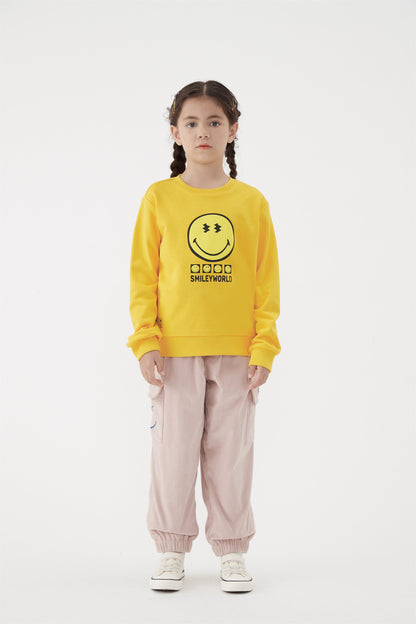 儿童粉色灯芯绒长裤