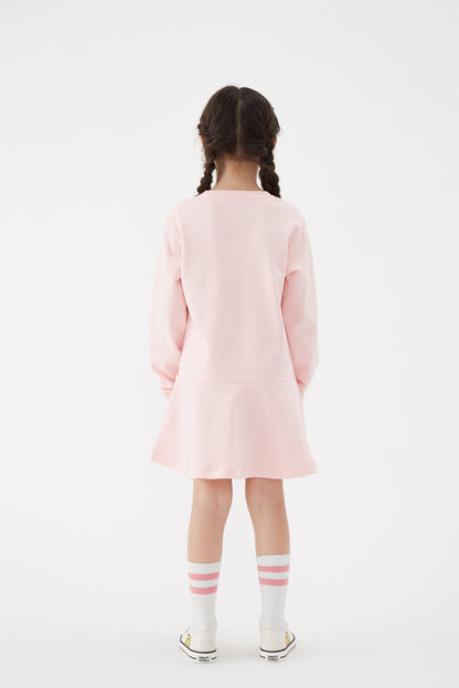 女童白色卫衣连衣裙