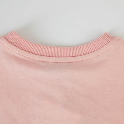 女童粉色印花棉T恤