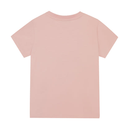 女童粉色印花棉T恤