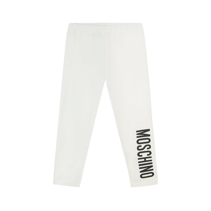 女婴白色Logo棉打底裤