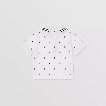 Baby Boys White & Black Logo Shirt