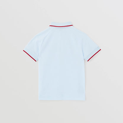 男童浅蓝色Logo棉Polo衫