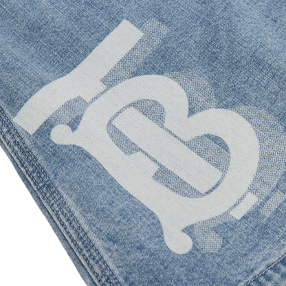 女童浅蓝色Logo牛仔短裙