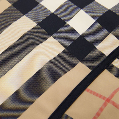 女童米色格子泳衣