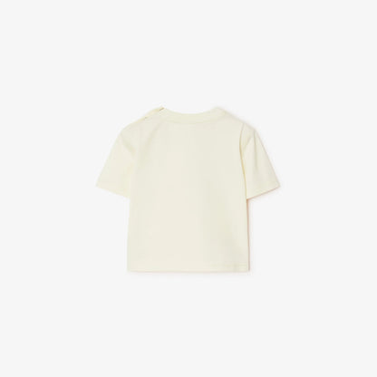 婴儿奶油白印花棉T恤