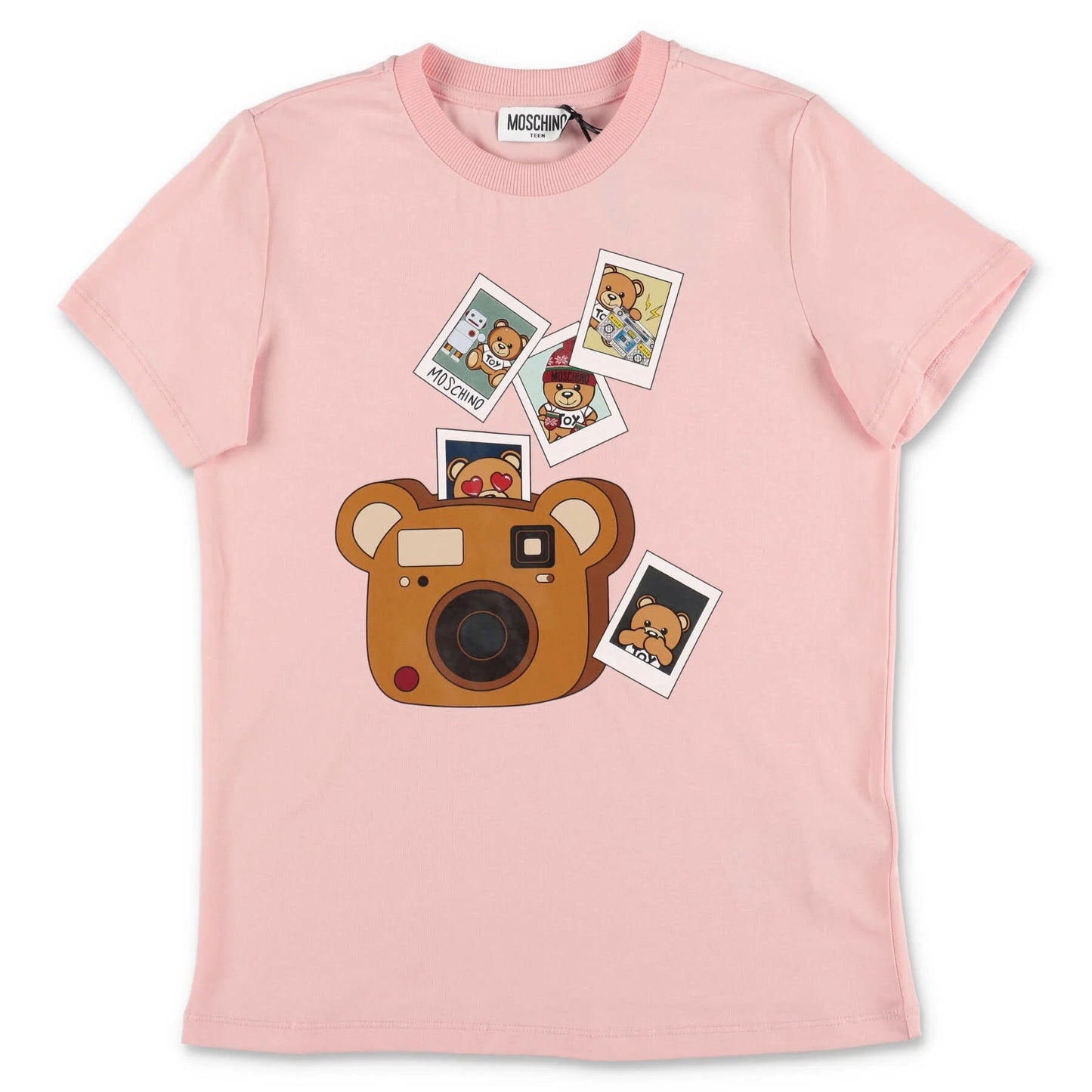 儿童粉色印花棉T恤