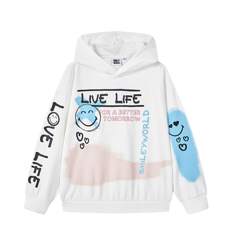 儿童白色连帽卫衣