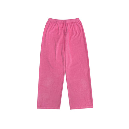儿童粉色丝绒长裤