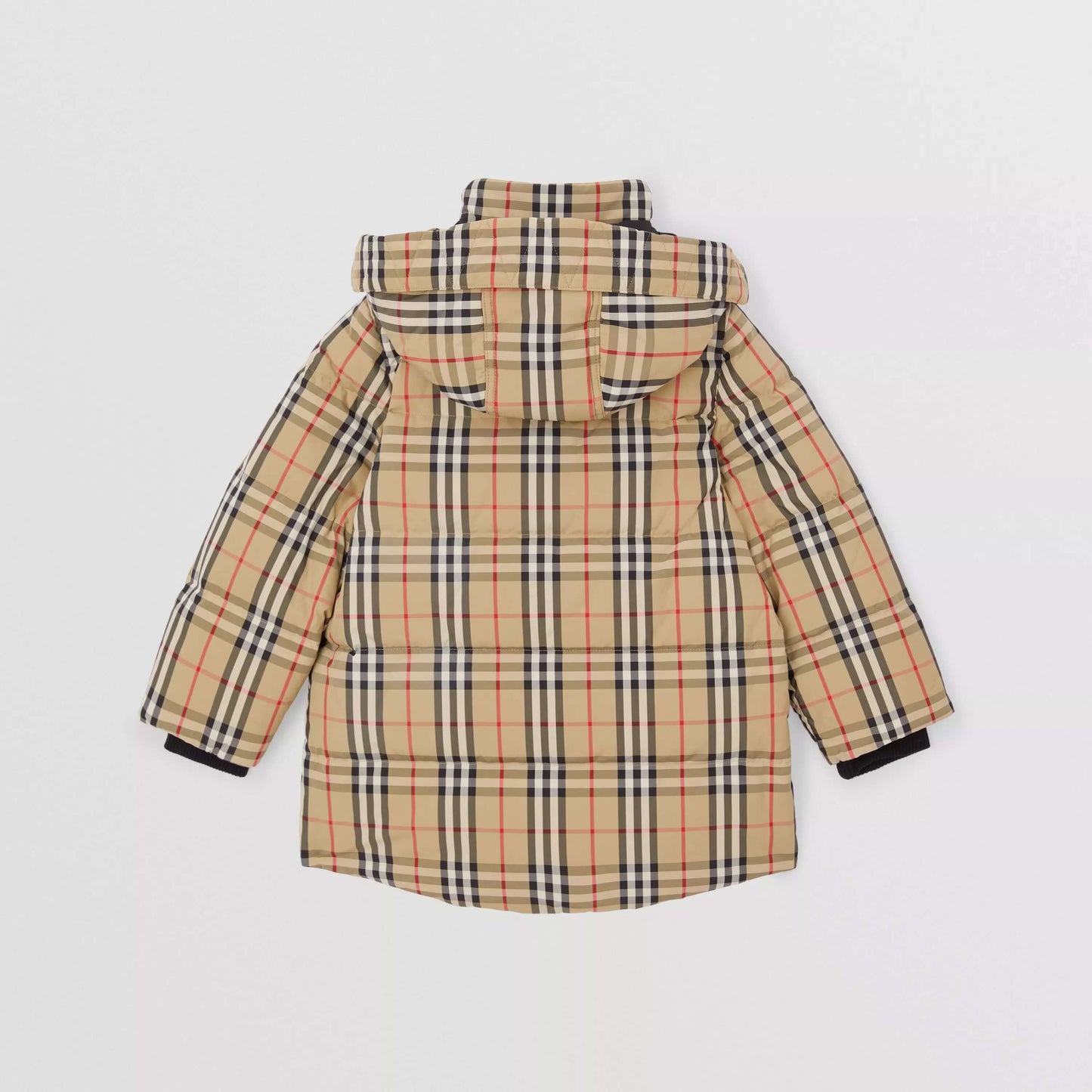 儿童米色格子羽绒服