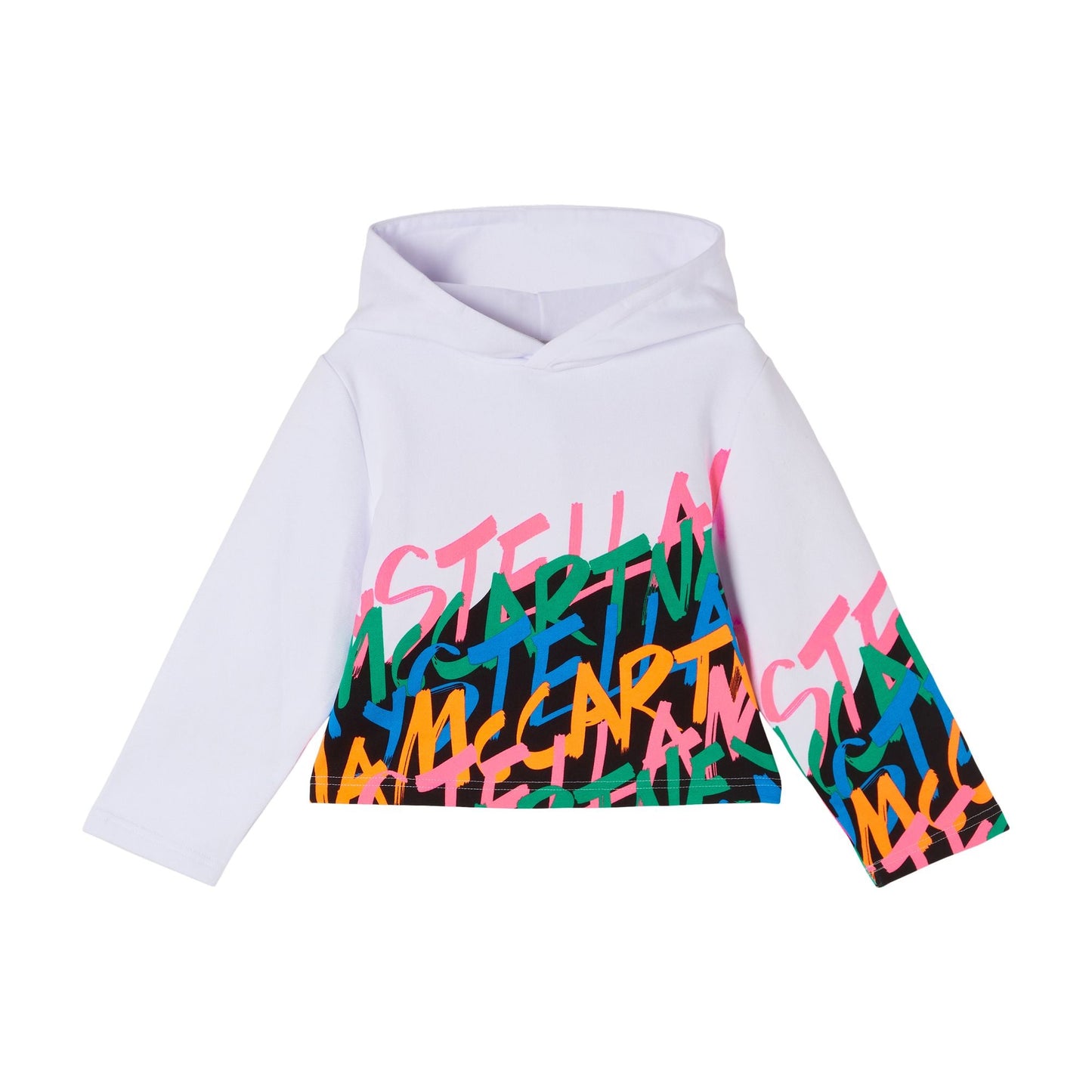 儿童白色棉连帽卫衣