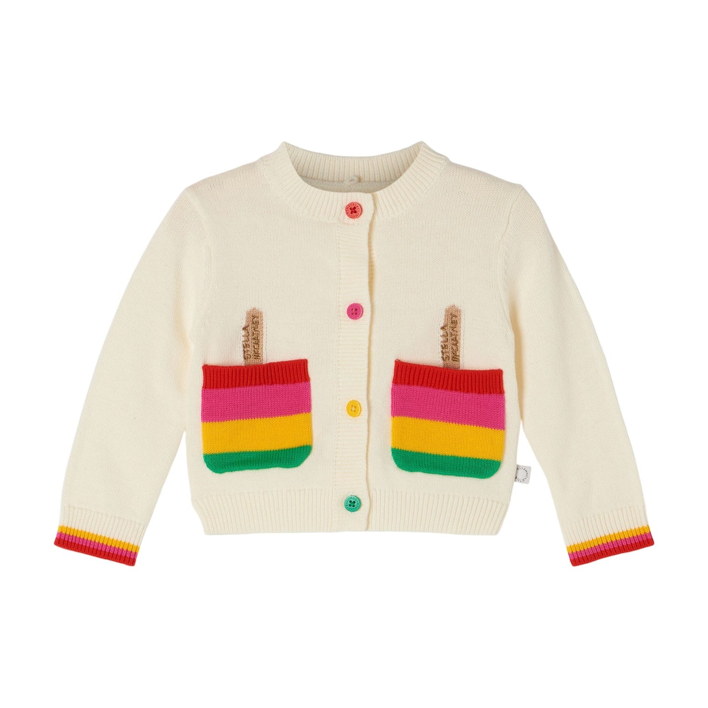 女婴白色冰激凌开衫