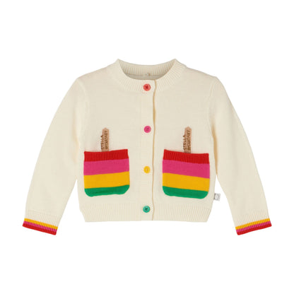 女婴白色冰激凌开衫