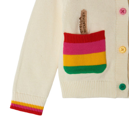 女婴白色冰激凌开衫