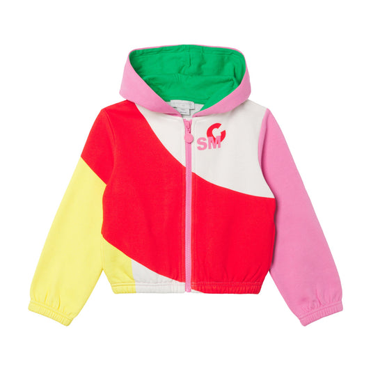 女童彩色Logo拉链上衣