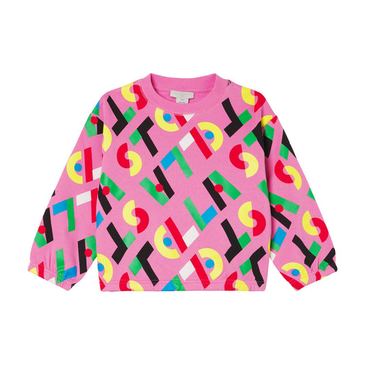 女童粉色Logo棉卫衣