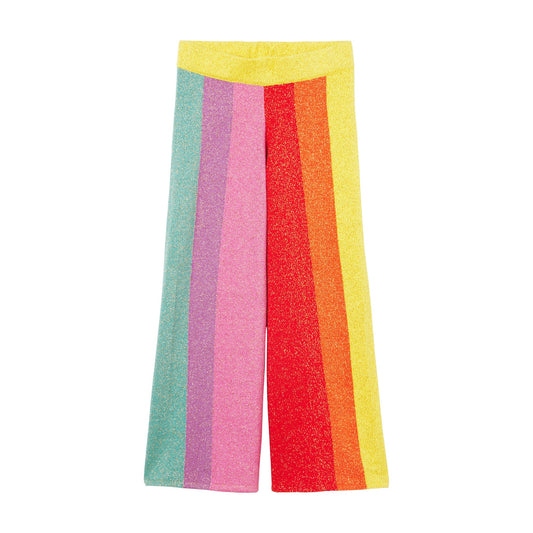 女童彩色条纹针织长裤