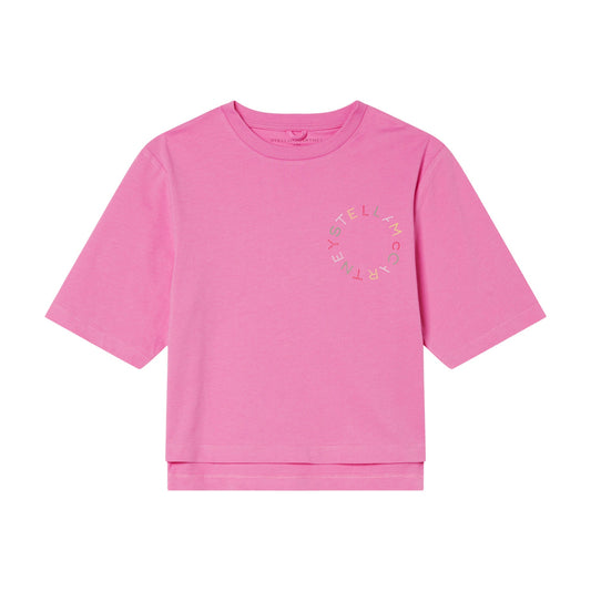 女童粉色Logo棉T恤