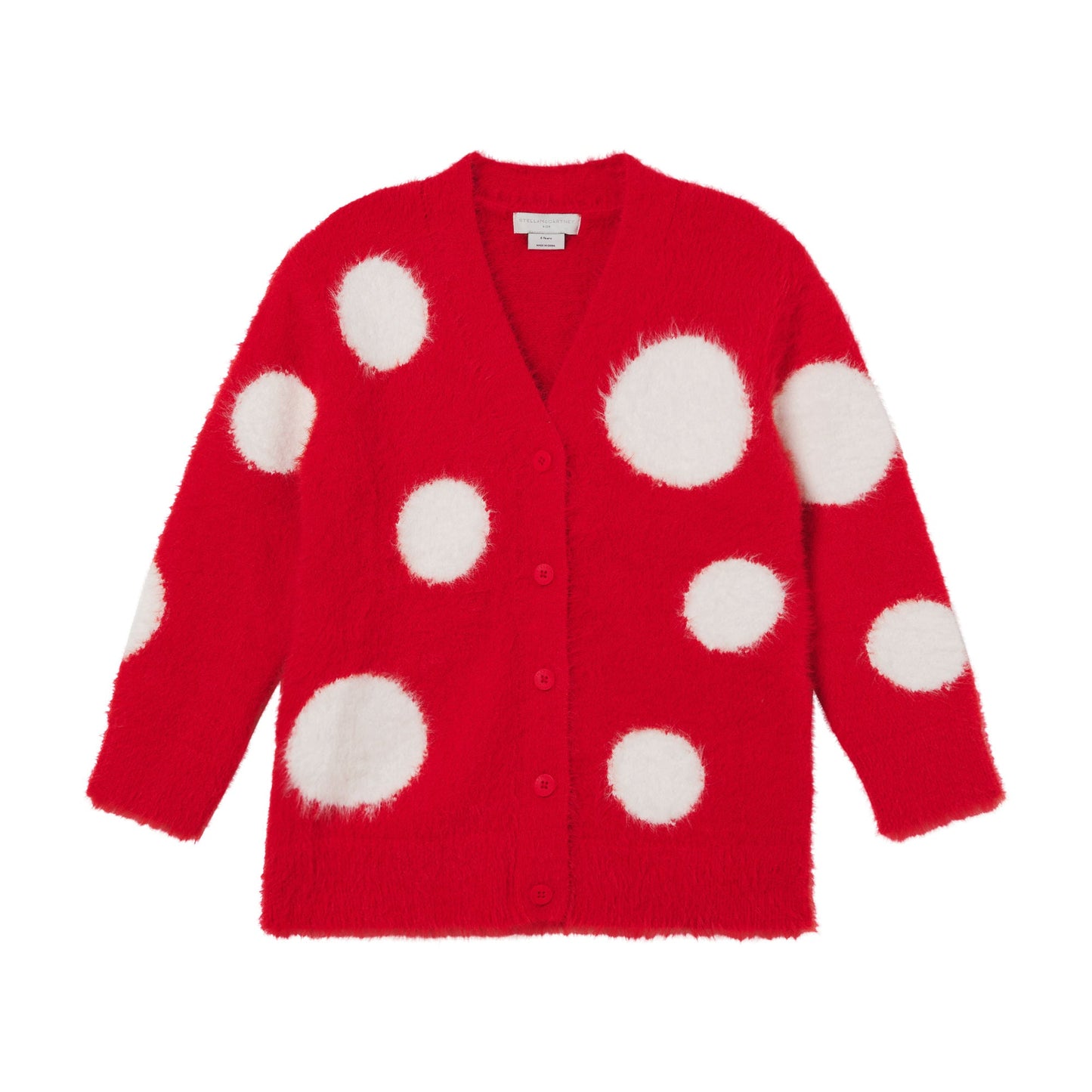 女童红色针织开衫