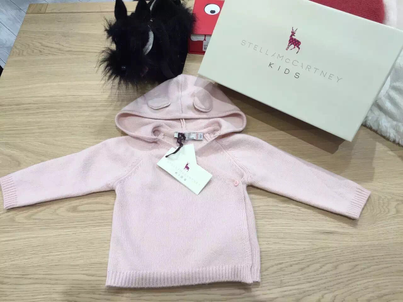 Smudge Baby Pink Wool&Cashmere Hooded Cardigan With Ears