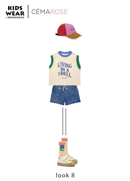 男童白色Logo棉背心