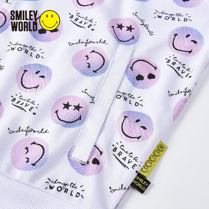 儿童白色连帽拉链外套