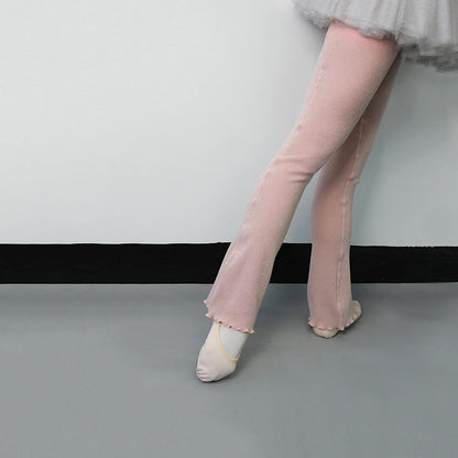 女童粉色芭蕾舞护腿袜