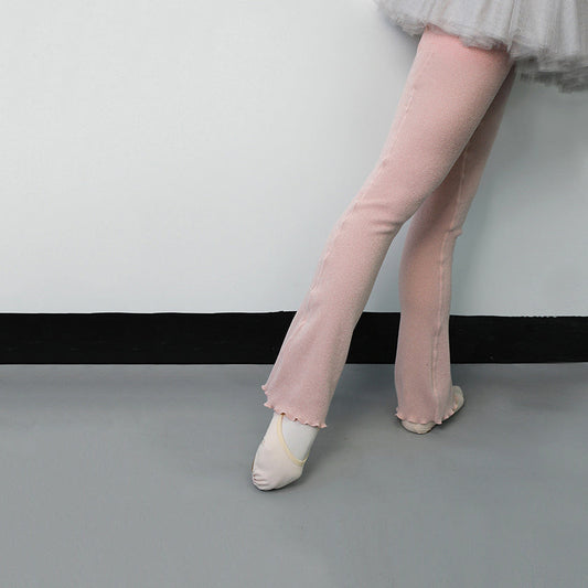 女童粉色芭蕾舞护腿袜