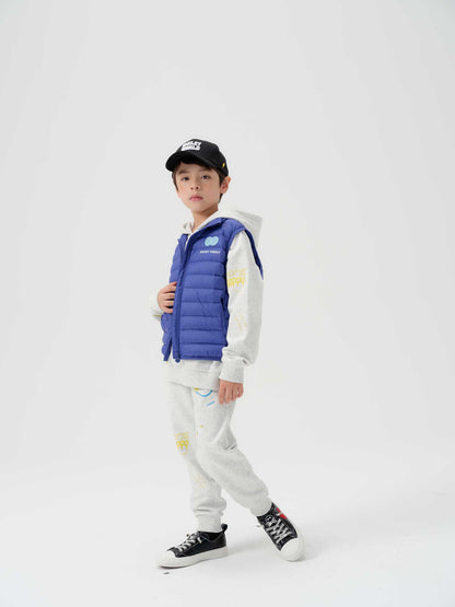 儿童蓝色羽绒马甲