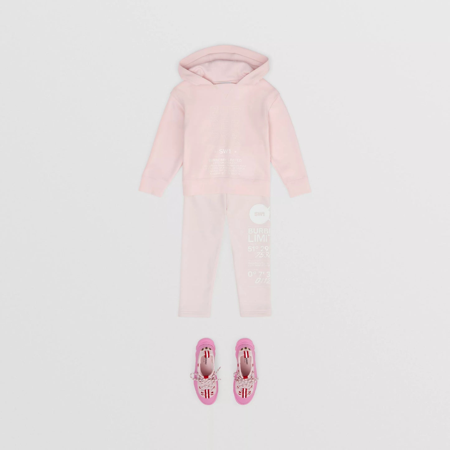 女童粉色连帽棉卫衣