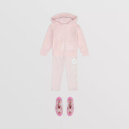 女童粉色连帽棉卫衣