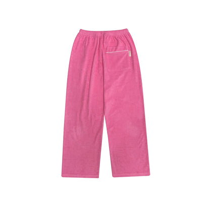 儿童粉色丝绒长裤