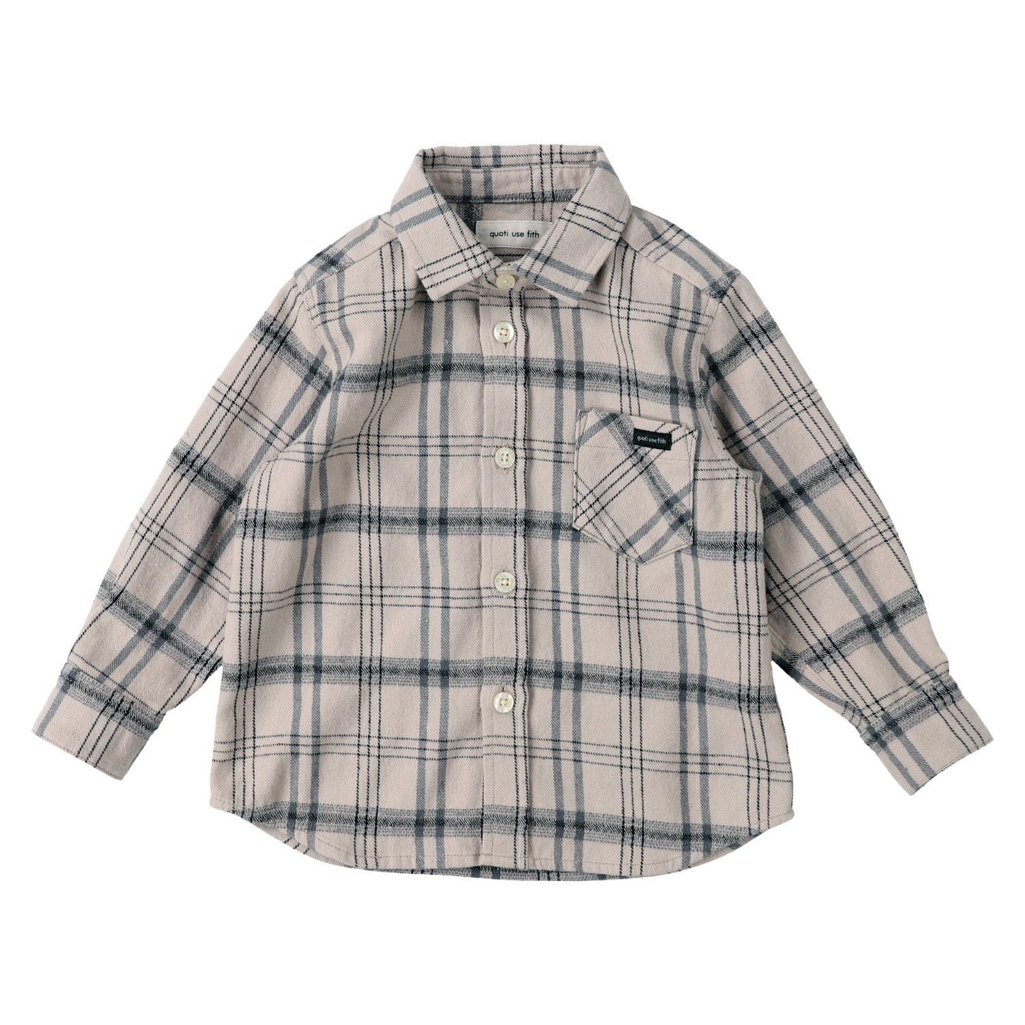 儿童白色格子棉衬衫