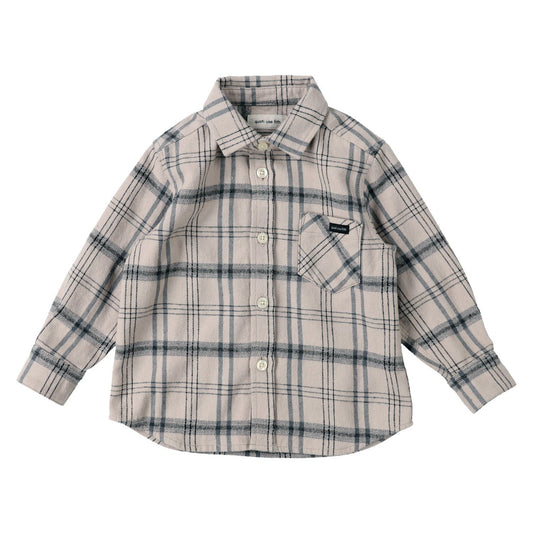 儿童白色格子棉衬衫