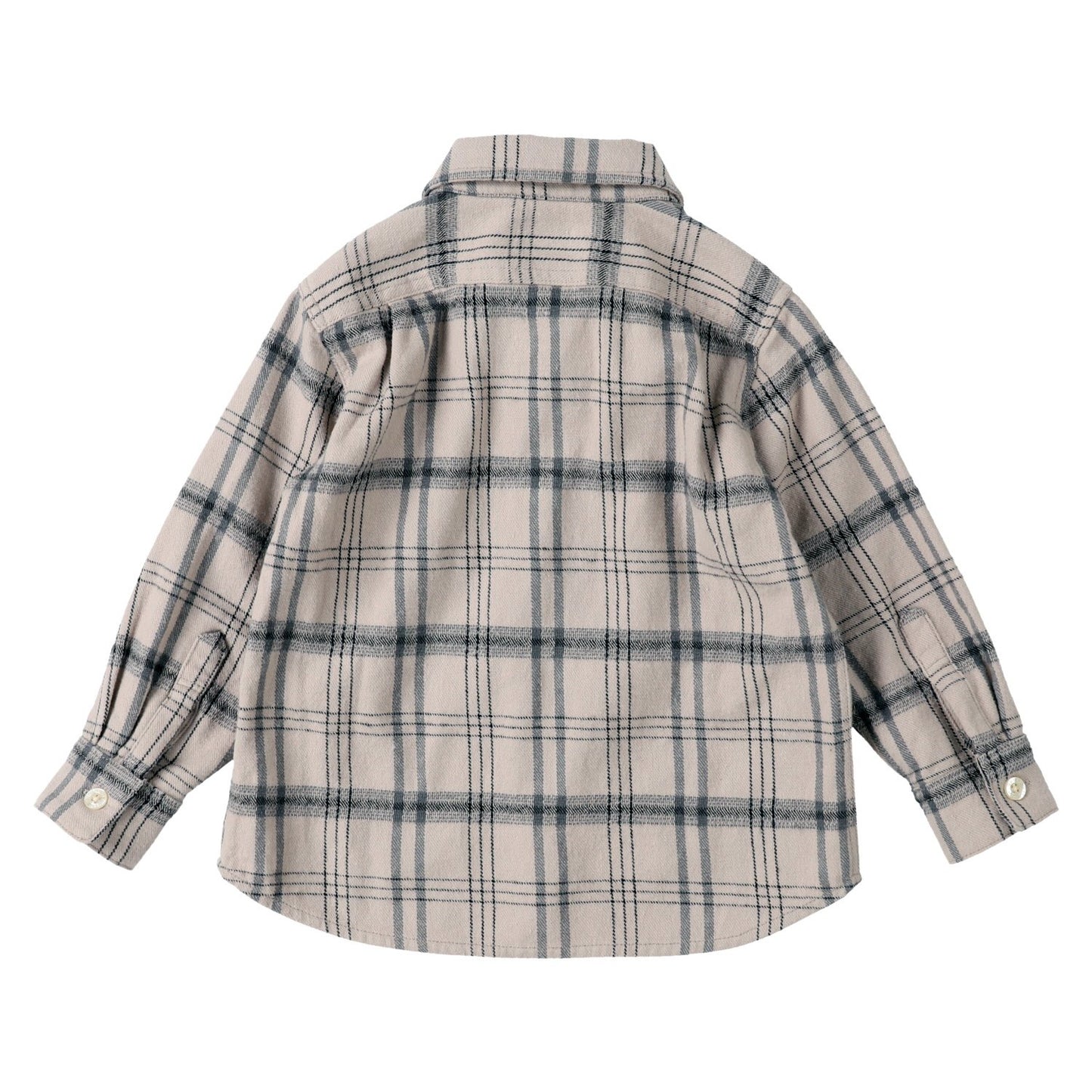 儿童白色格子棉衬衫