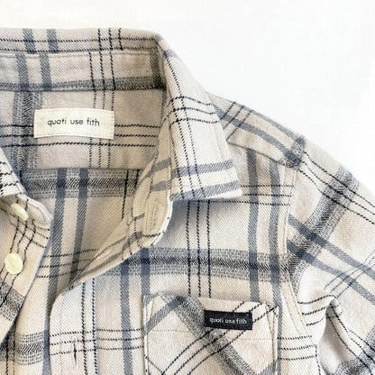 儿童白色格子棉衬衫