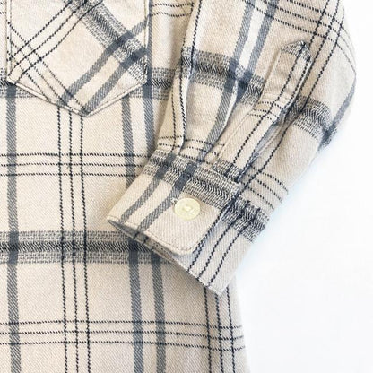 儿童白色格子棉衬衫