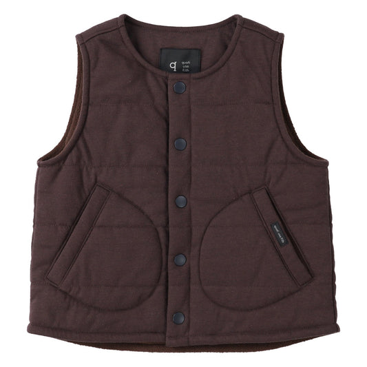 男童棕色棉马甲