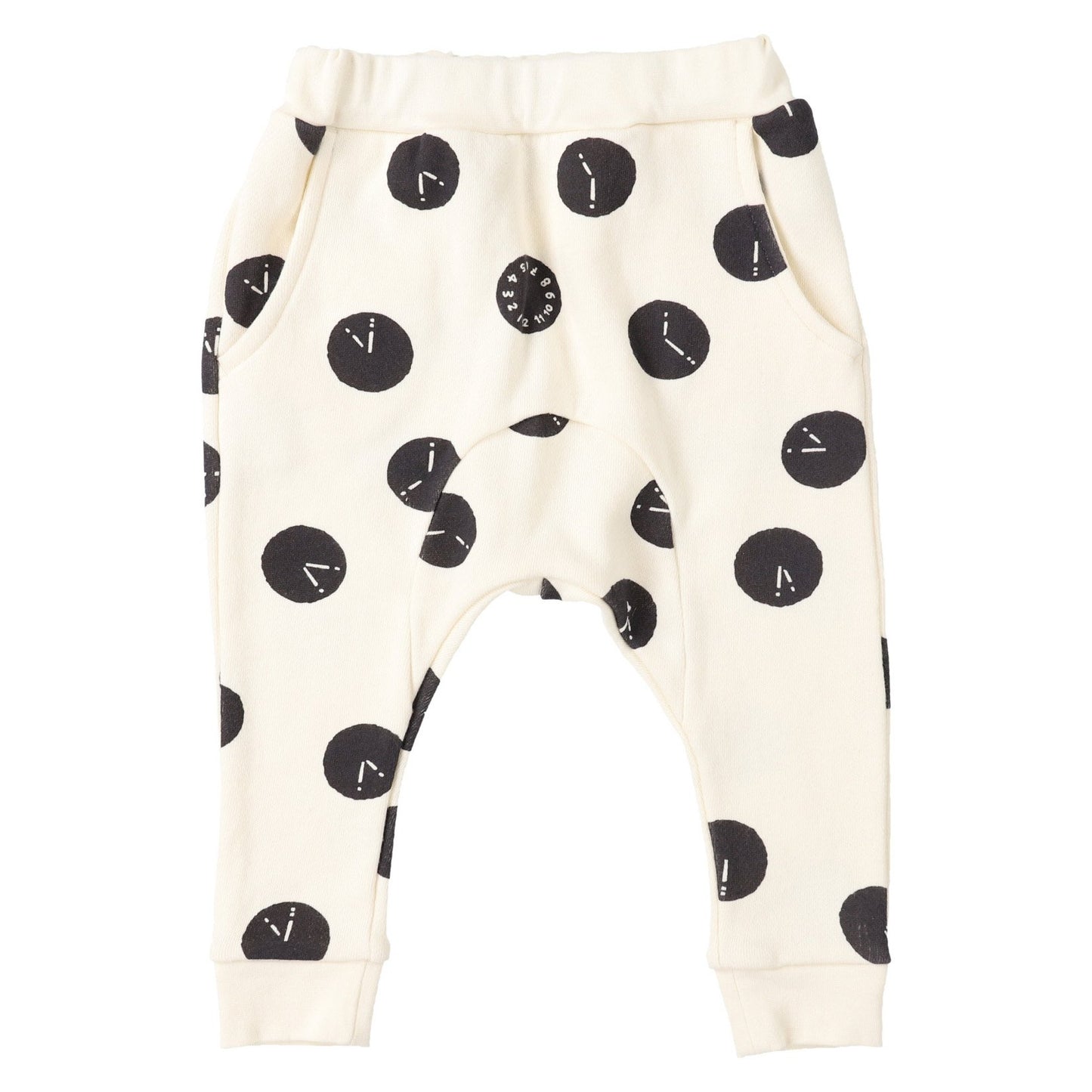 男童白色印花棉长裤