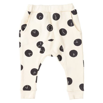 男童白色印花棉长裤