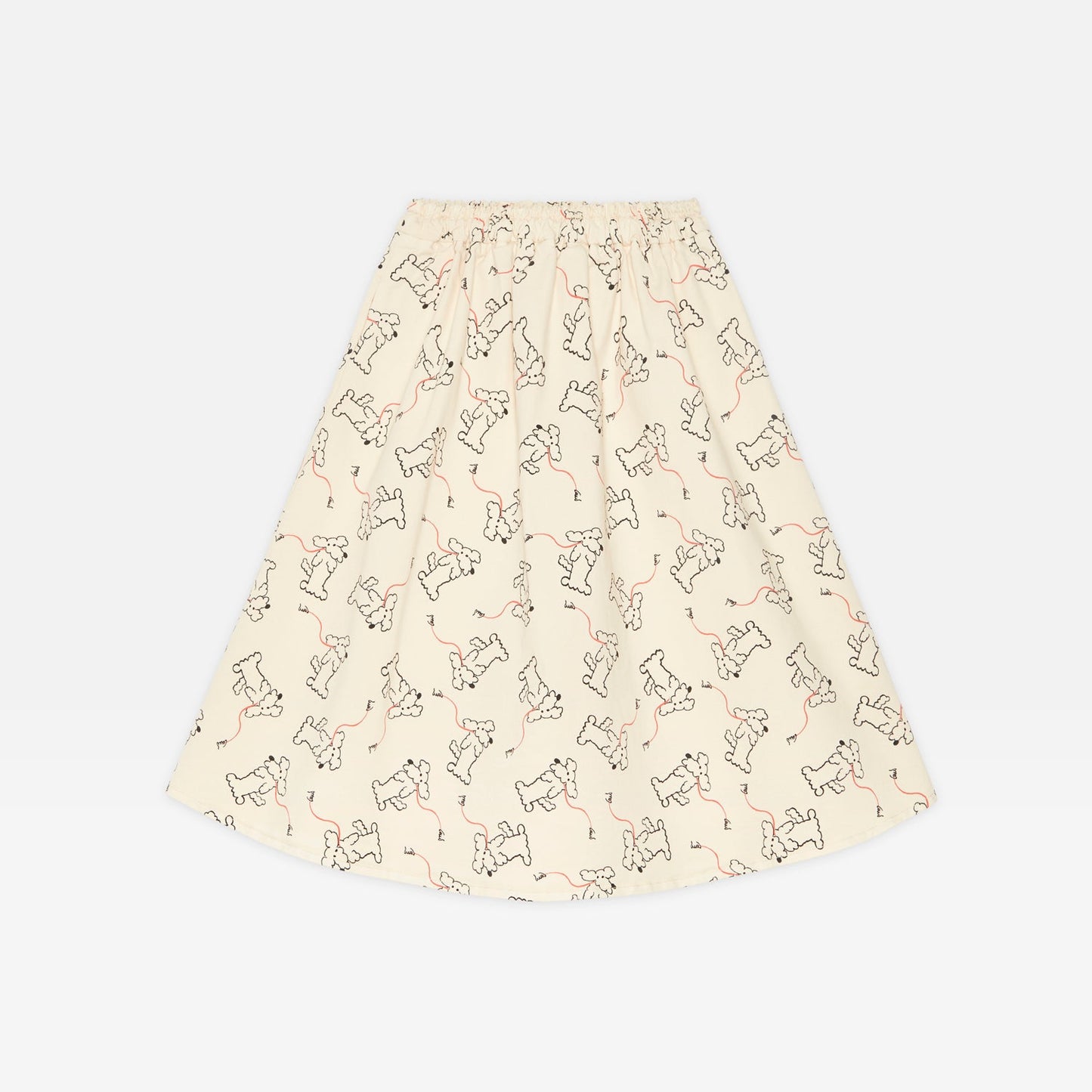 女童白色印花棉短裙