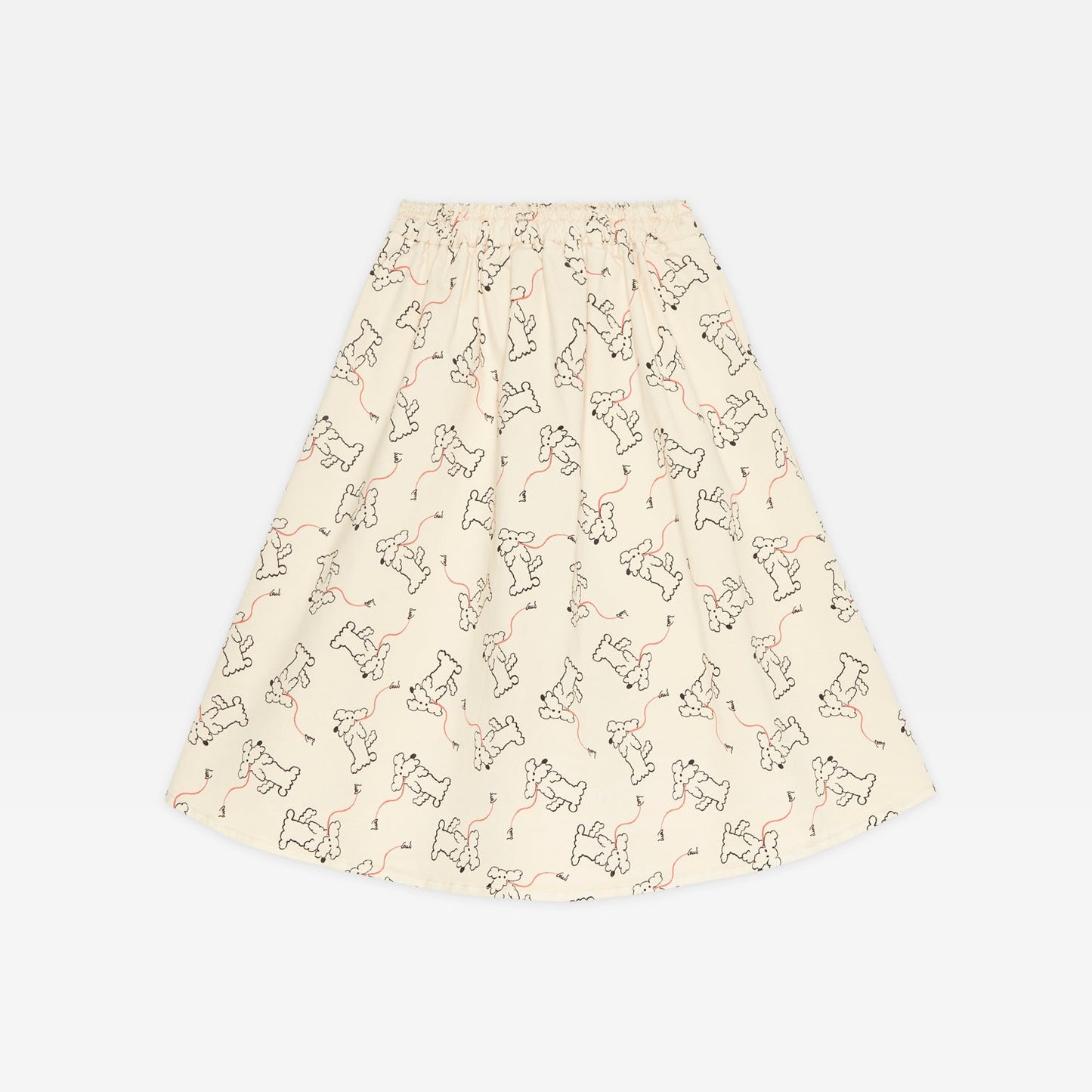 女童白色印花棉短裙