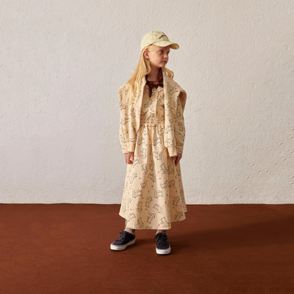 女童白色印花棉短裙