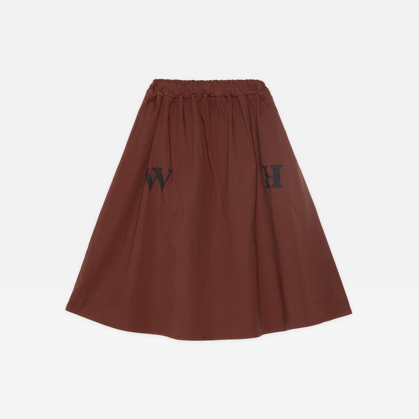 女童棕色Logo棉短裙