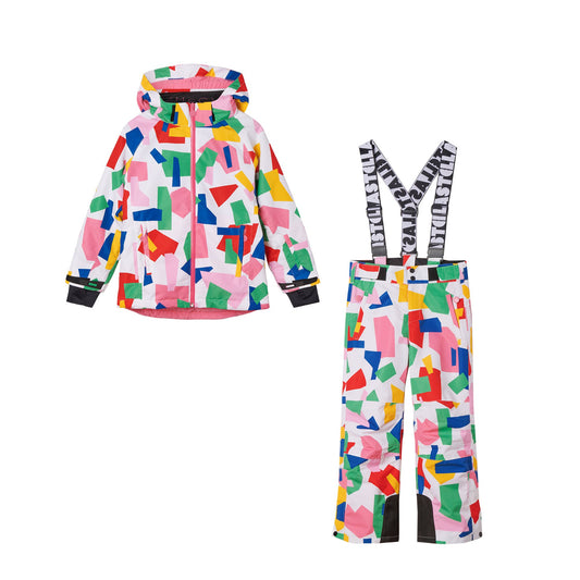 女童粉色滑雪套装