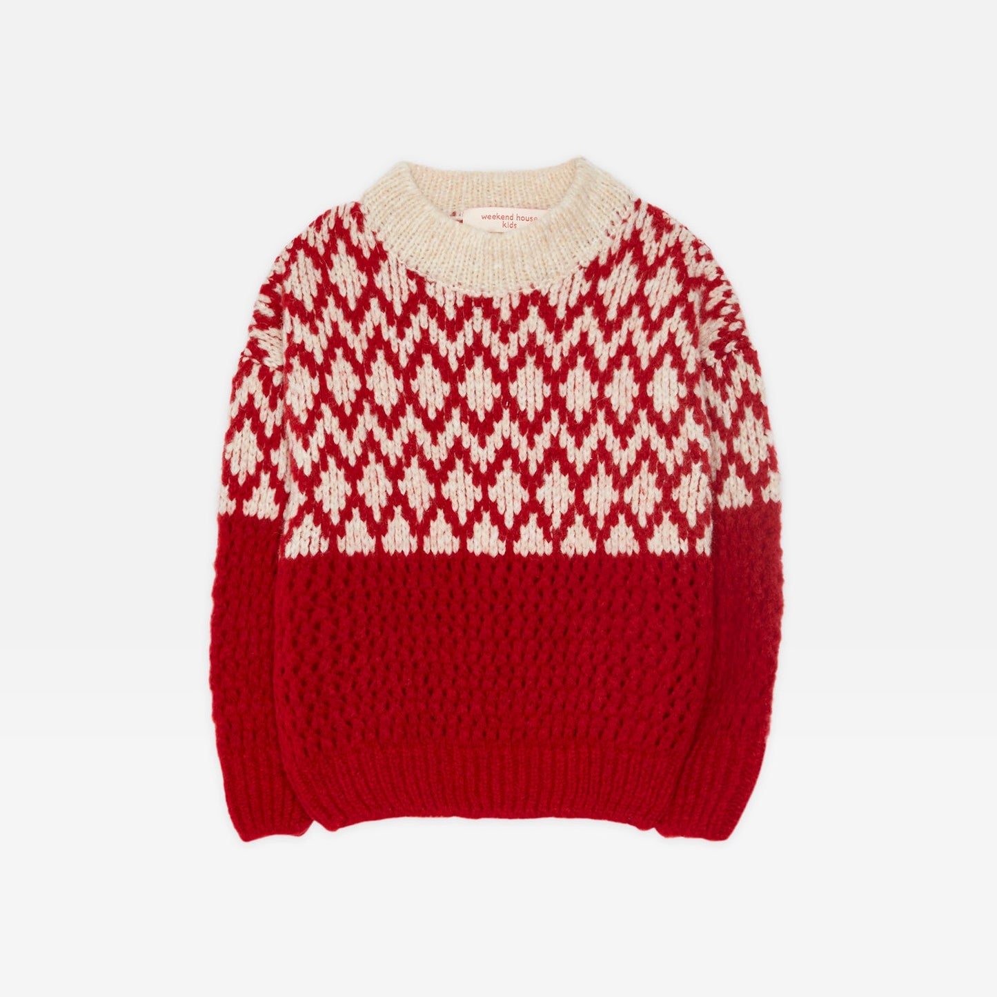 儿童红色羊毛毛衣