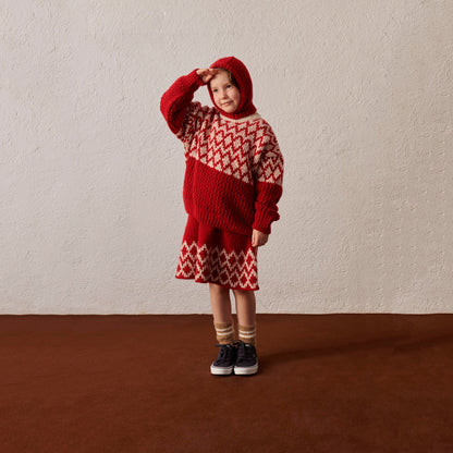 儿童红色羊毛毛衣