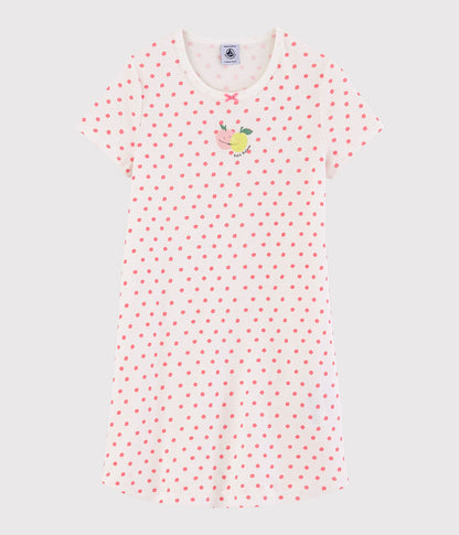 Girls Pink Dots Cotton Nightwear Set