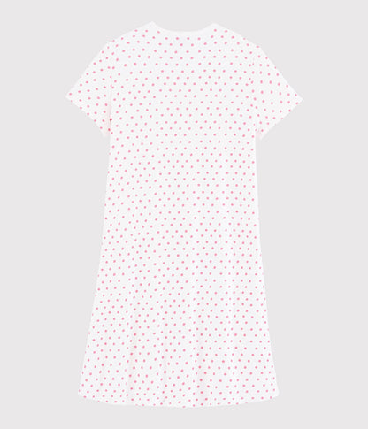 Girls White Dots Nightwear Dress